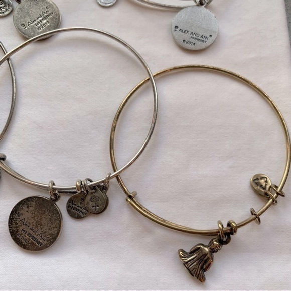 Lot of 7 Alex and Ani Bundle Various Silver and Gold Bracelets with Charms - Picture 14 of 15